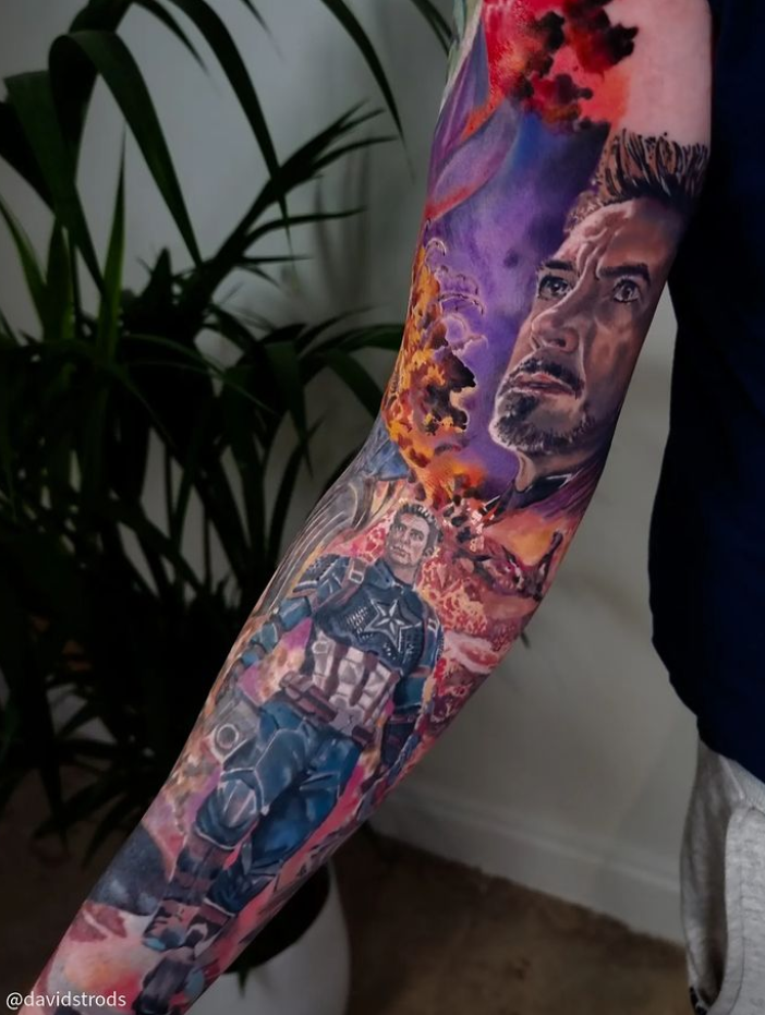 Marvel deadpool tattoo on thd back of the leg by Craig Hol  Flickr